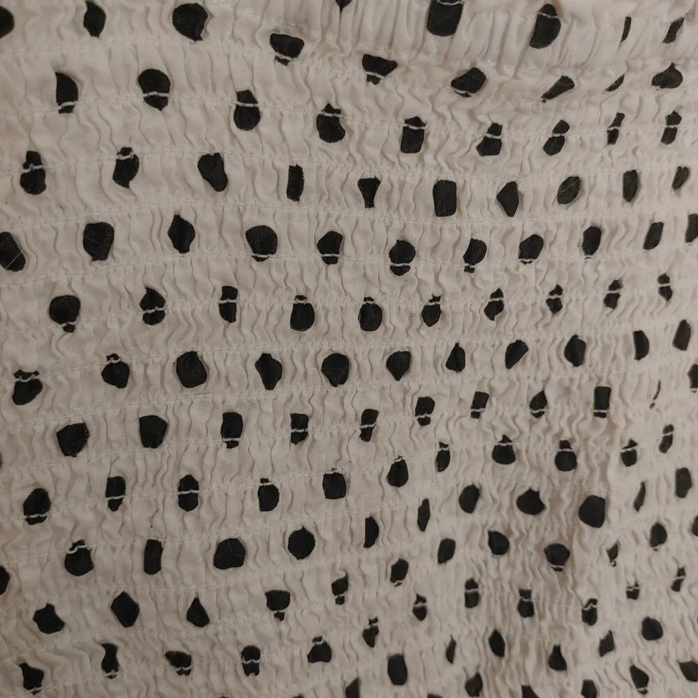 Isa & Ella Polka Dot White Black Size Small S Peplum Stretchy Chic Cute Trendy - Image 7