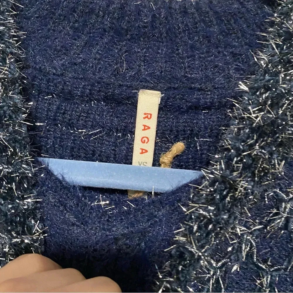 NWT RAGA Navy Blue Tinsel Sweater - Image 8