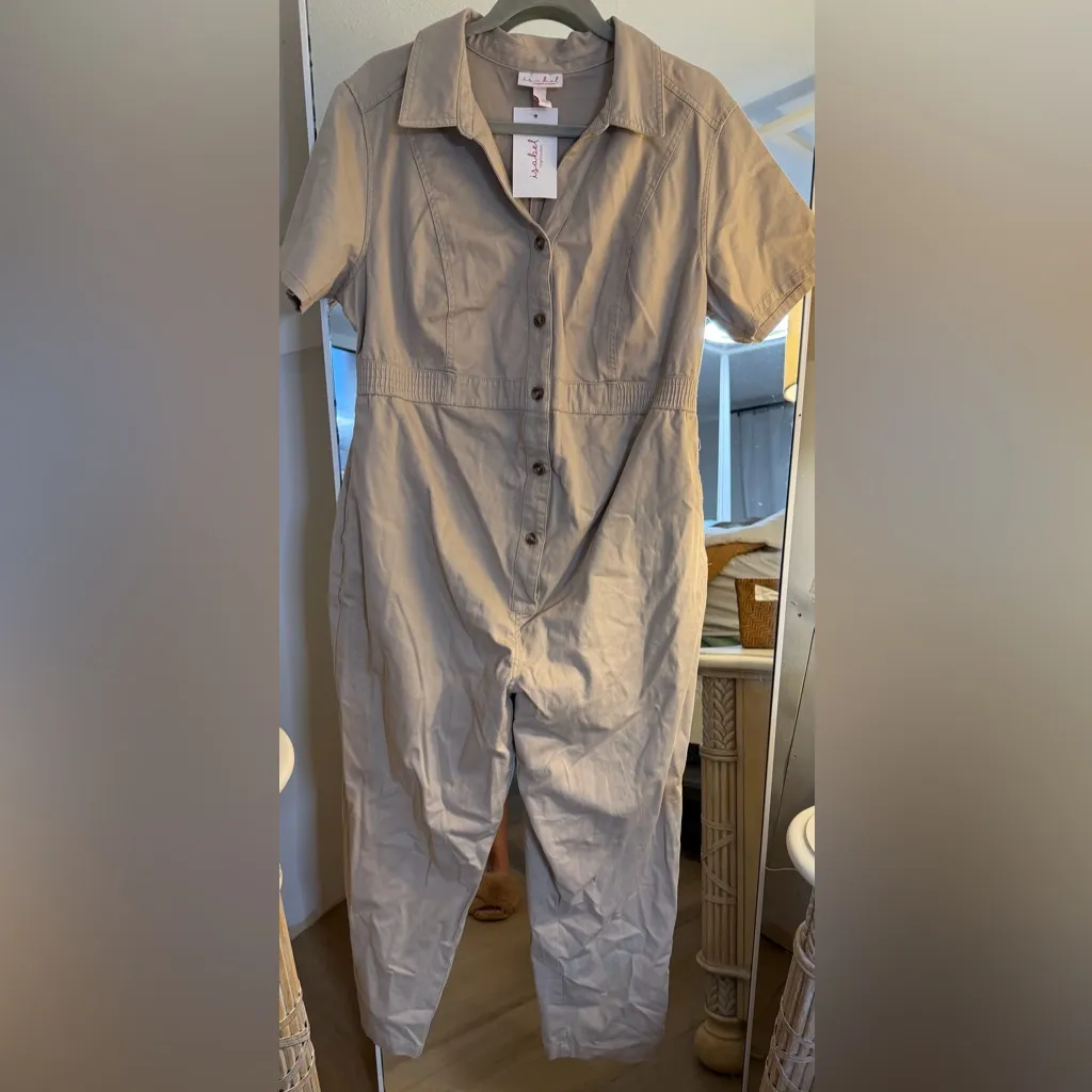 NEW Tan Utility Maternity Jumpsuit Target Isabel Maternity by Ingrid & Isabel M Size undefined - Image 5