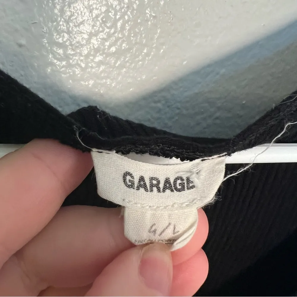 Garage Ribbed Crop Top Black Bow Cut Out - Image 6