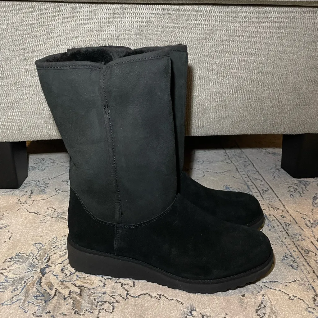 UGG Michelle Boots Shearling Mid Calf in Black - Image 3