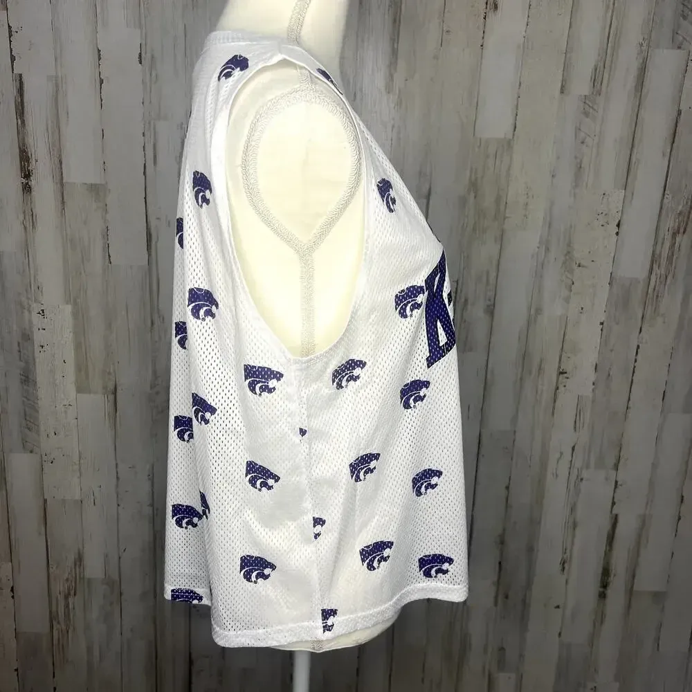 NWT NCAA Kansas State Wildcats‎ Women's Small White Mesh All Over Print Tank Top - Image 2