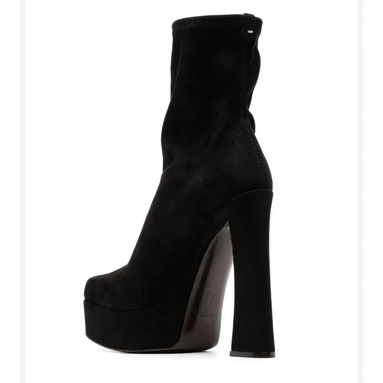 Giuseppe Zanotti Stretch Bootie platform boots MSRP $1095 Size 36 US 6 Velvet - Image 4