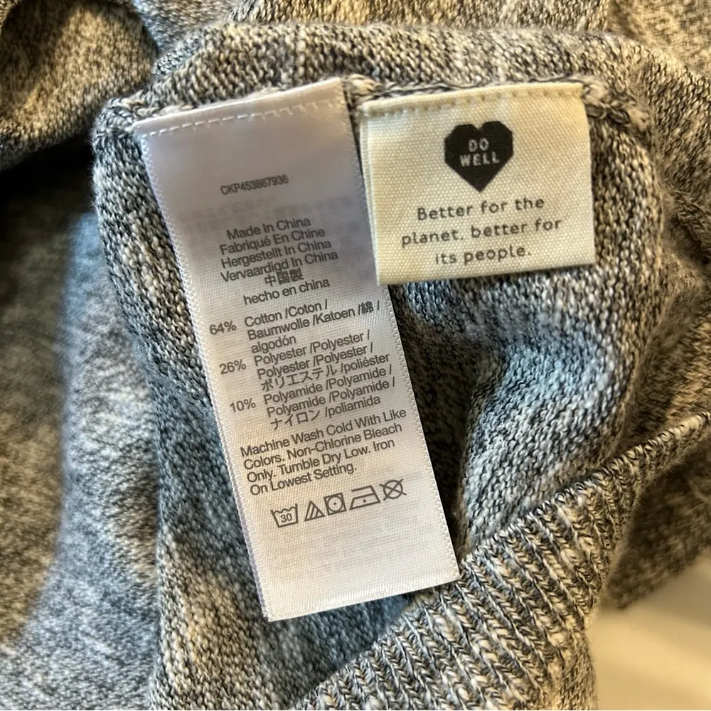 Madewell Gray Heather V-Neck Short Sleeve Sweater Medium - Image 9