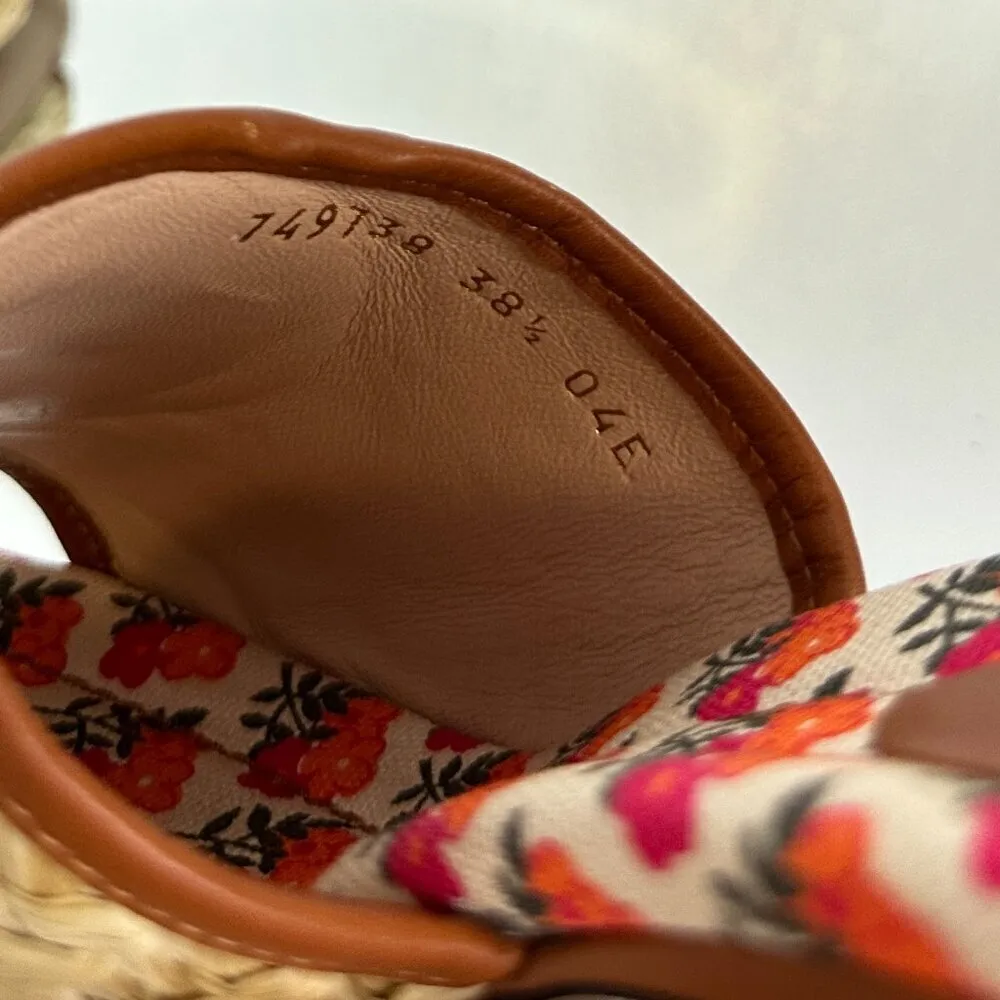 GUCCI Mabel Leather-trimmed Raffia Mules in Beige Size 8.5US / 38.5EU - Image 10