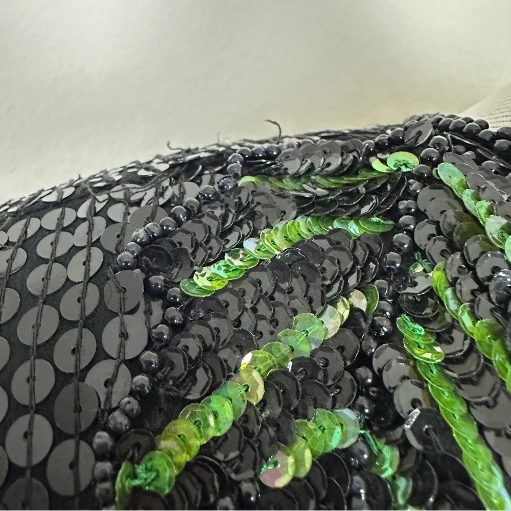 STÉNAY Vintage Black Sequin Silk Top Size L Size L - Image 7