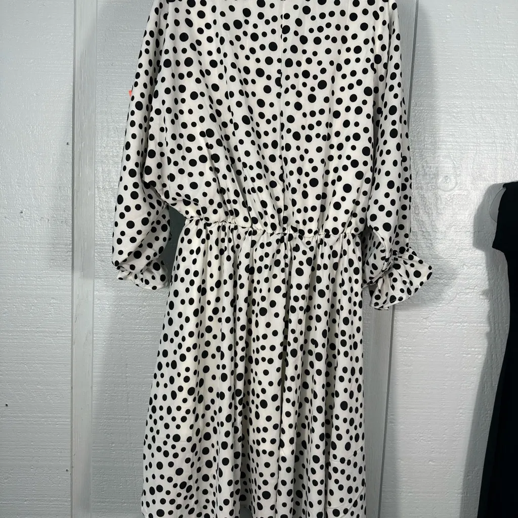 White Burch Women’s Black and White 3/4 Sleeve Polka Dot Dress Size Medium NWOT - Image 7