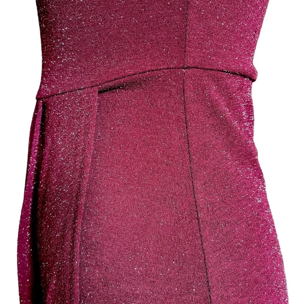 NWT GILLI Wine Burgundy Glitter Spaghetti Straps Wrap Over Dress Size Small S - Image 5