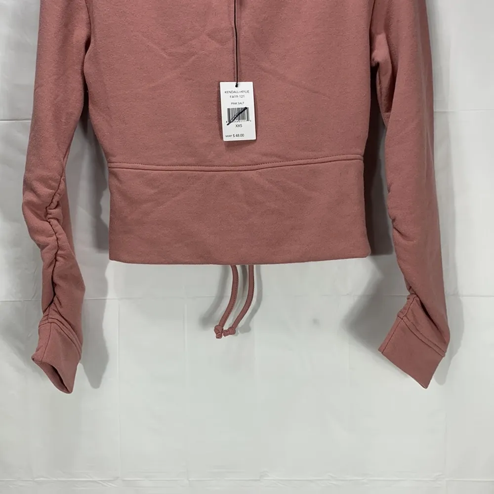 Kendall & Kylie Pink Salt Crew Neck Back Cut Out Sweatshirt Size XXS - Image 3
