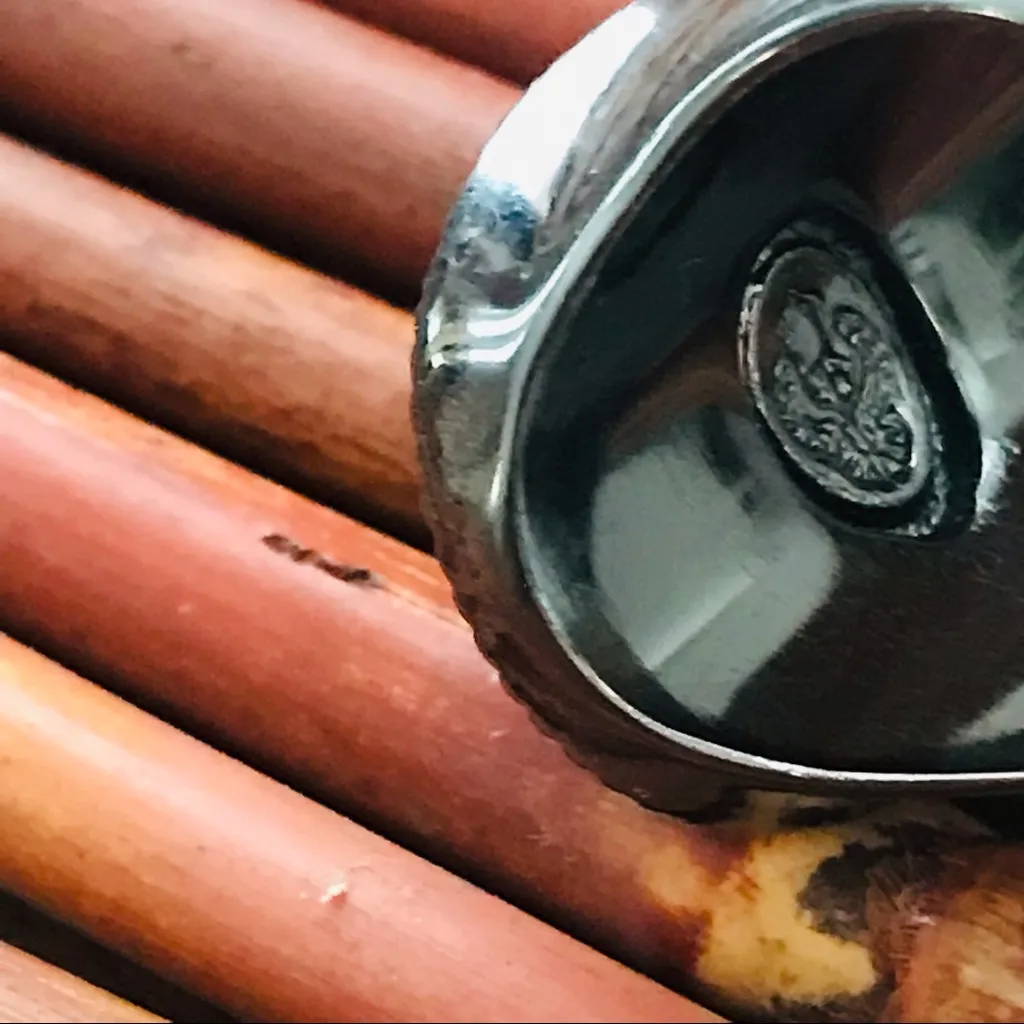 Premier Designs Gunmetal Dome Ring Black Stone Size 7.75 - Image 6