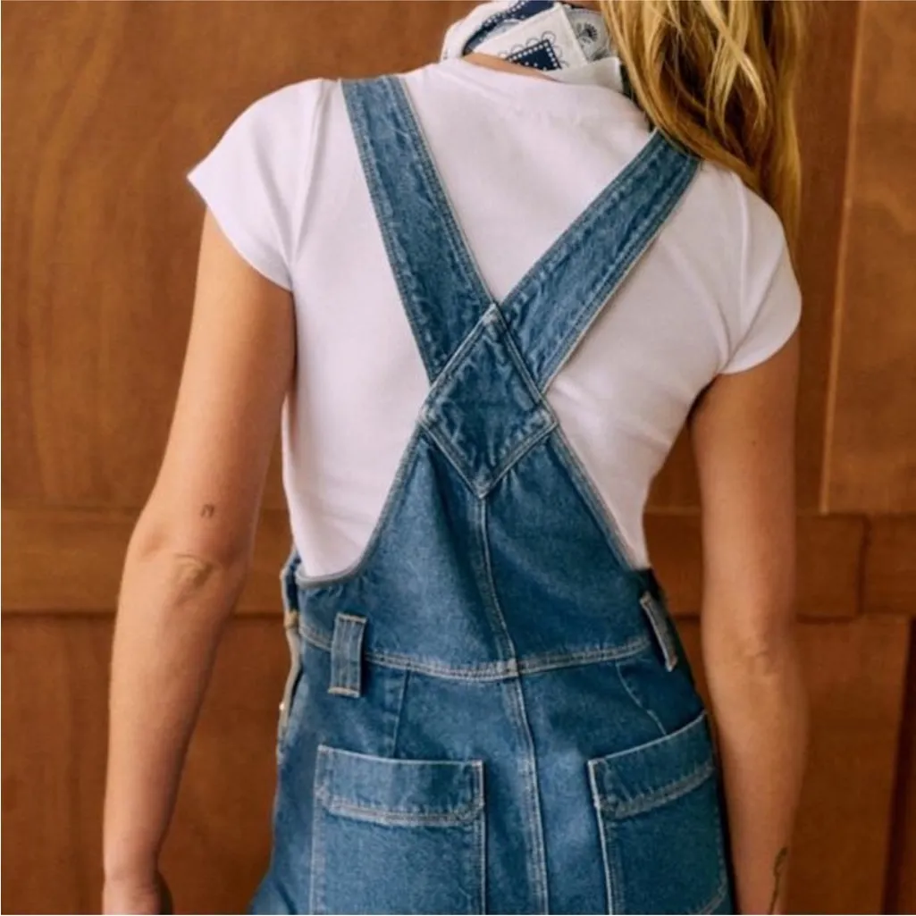 Sezane soline overalls in blue - Image 2