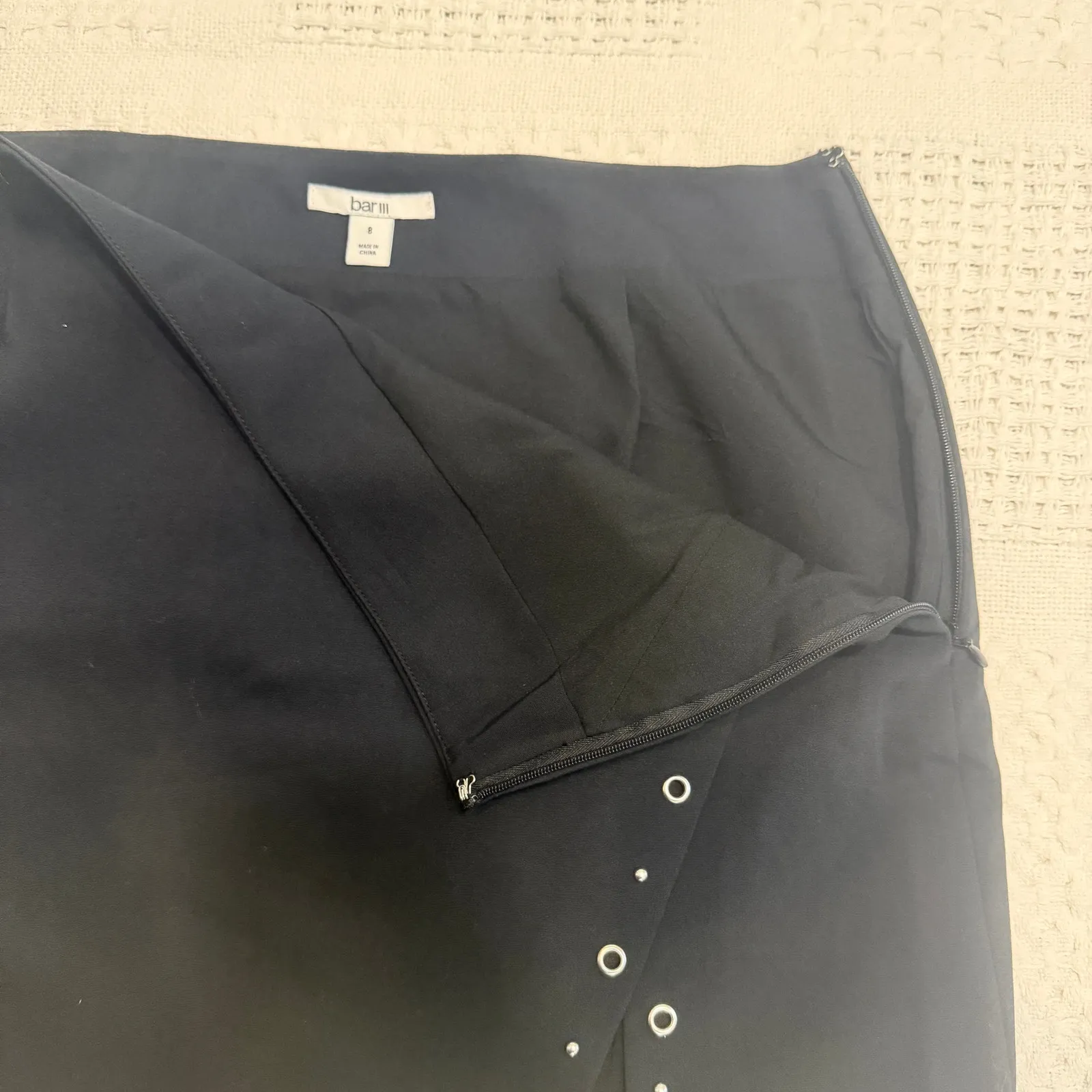 Bar III  8 studded grommet trim side slit split mini skirt SK 3113 - Image 9