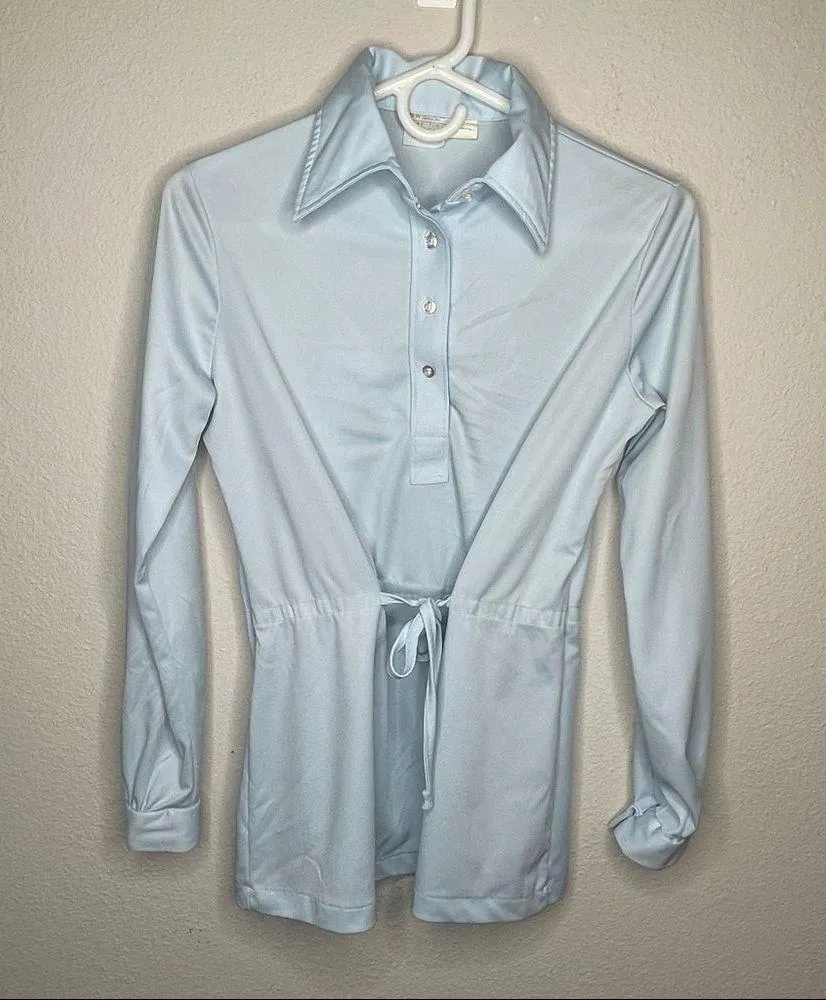 Vintage JC Penney Blouse Blue Size M - Image 6