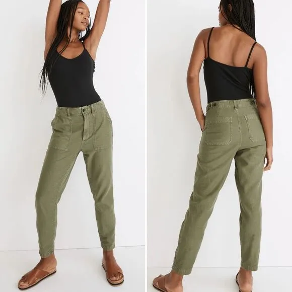 Madewell NWT Curvy Griff Tapered Fatigue Pants in Dried Clover Size 29 - Image 2