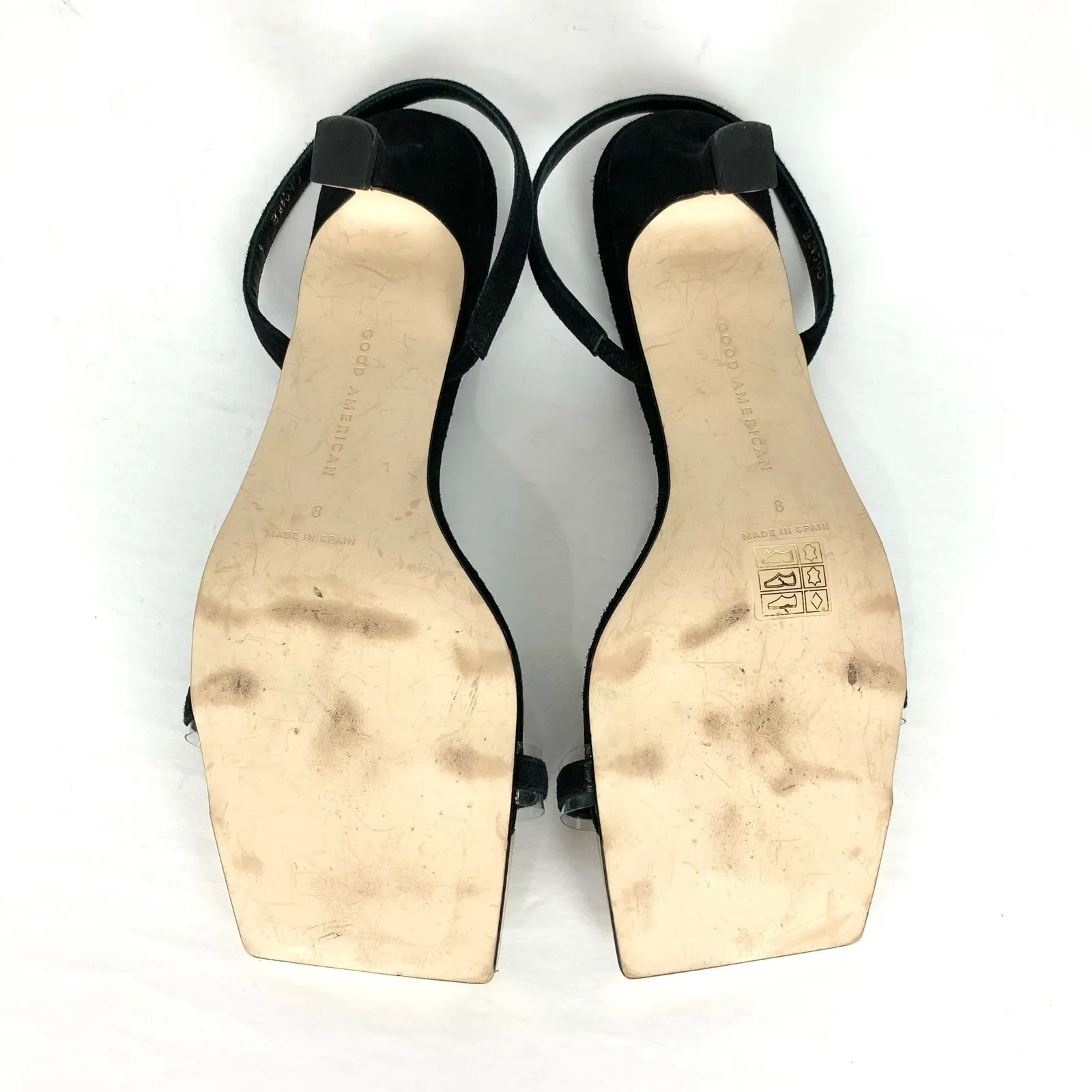 Good American Womens Standout Slingback Square Toe Heeled Sandals Black Size 8 - Image 5