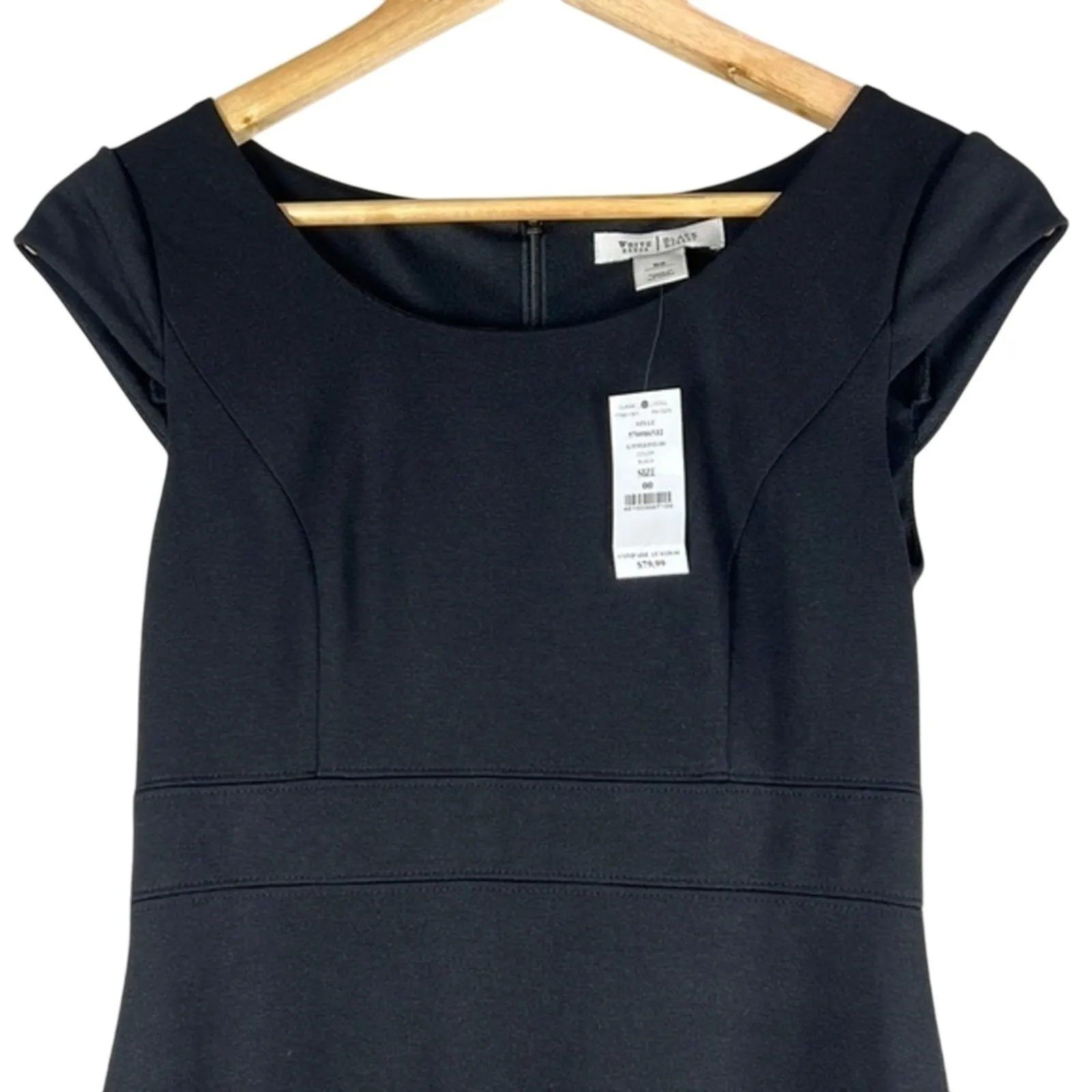 NWT White House Black Market Fit and Flare Ponte Knit Dress Womens 00 LBD Classy - Image 3