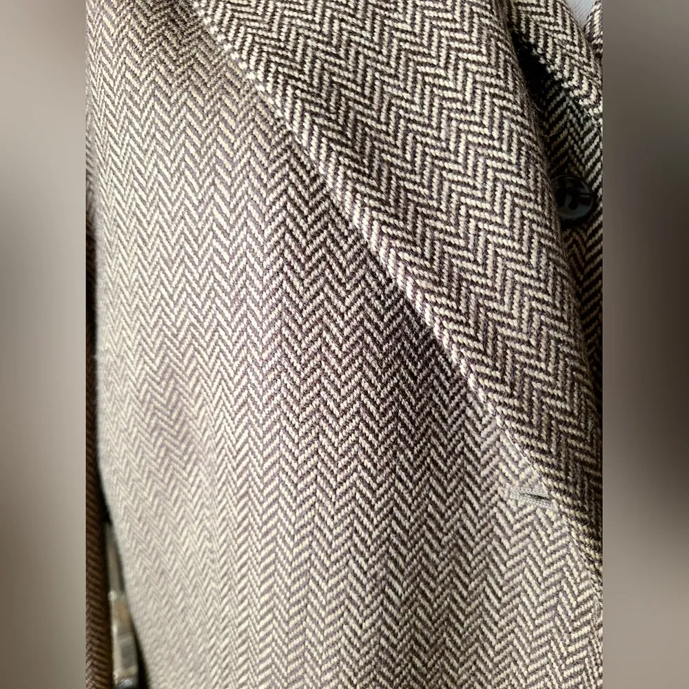 Massimo Rebecchi Brown & Cream Herringbone Jacket w/ Vest IT46 Size 10 - Image 5