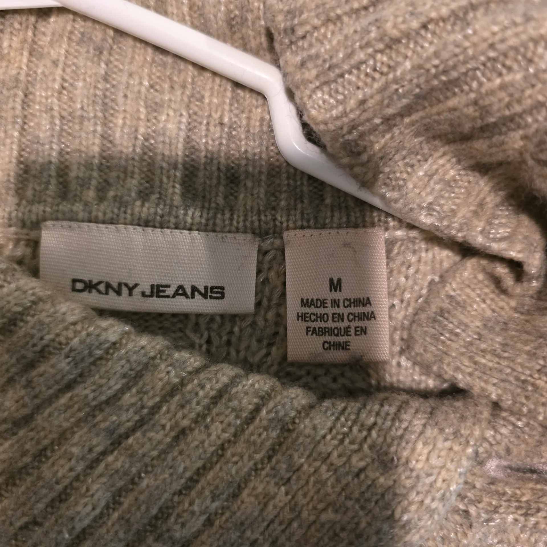 DKNY Heather Beige Cowl Neck Sweater - Image 2
