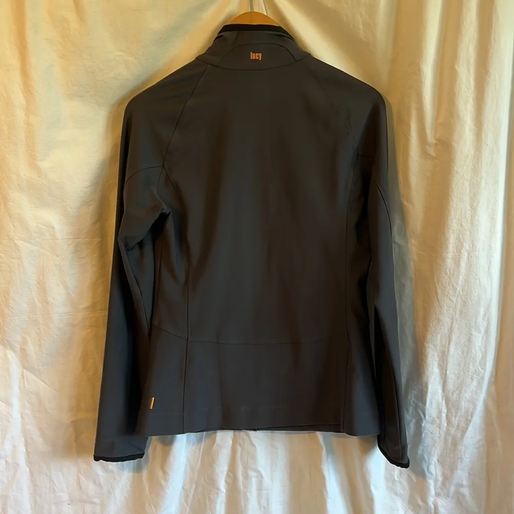 Lucy Stretch Zip Up Long Sleeve Mockneck Jacket Gray - Image 5