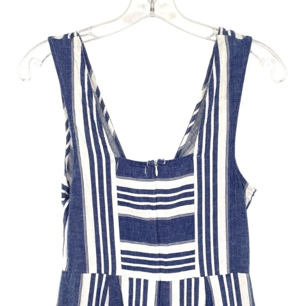 Coco + Jaimeson Anthropologie Cotton Linen Jumpsuit Cutout Romper Wide Leg - Image 10