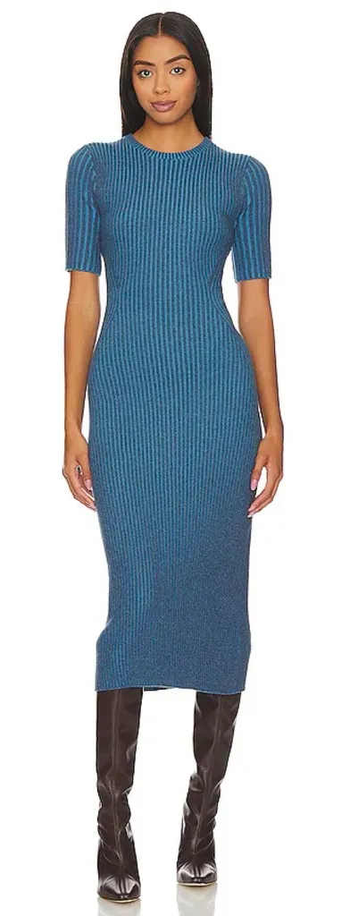 Rails Genesis Blue Lake Melange Ribbed Short Sleeve Knit Sweater Dress Size XS - Image 2