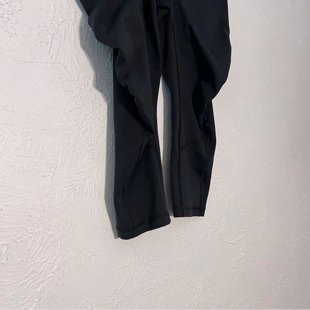 LULULEMON Womens Black Ruched Capri Cropped Leggings Size 6 - Image 4