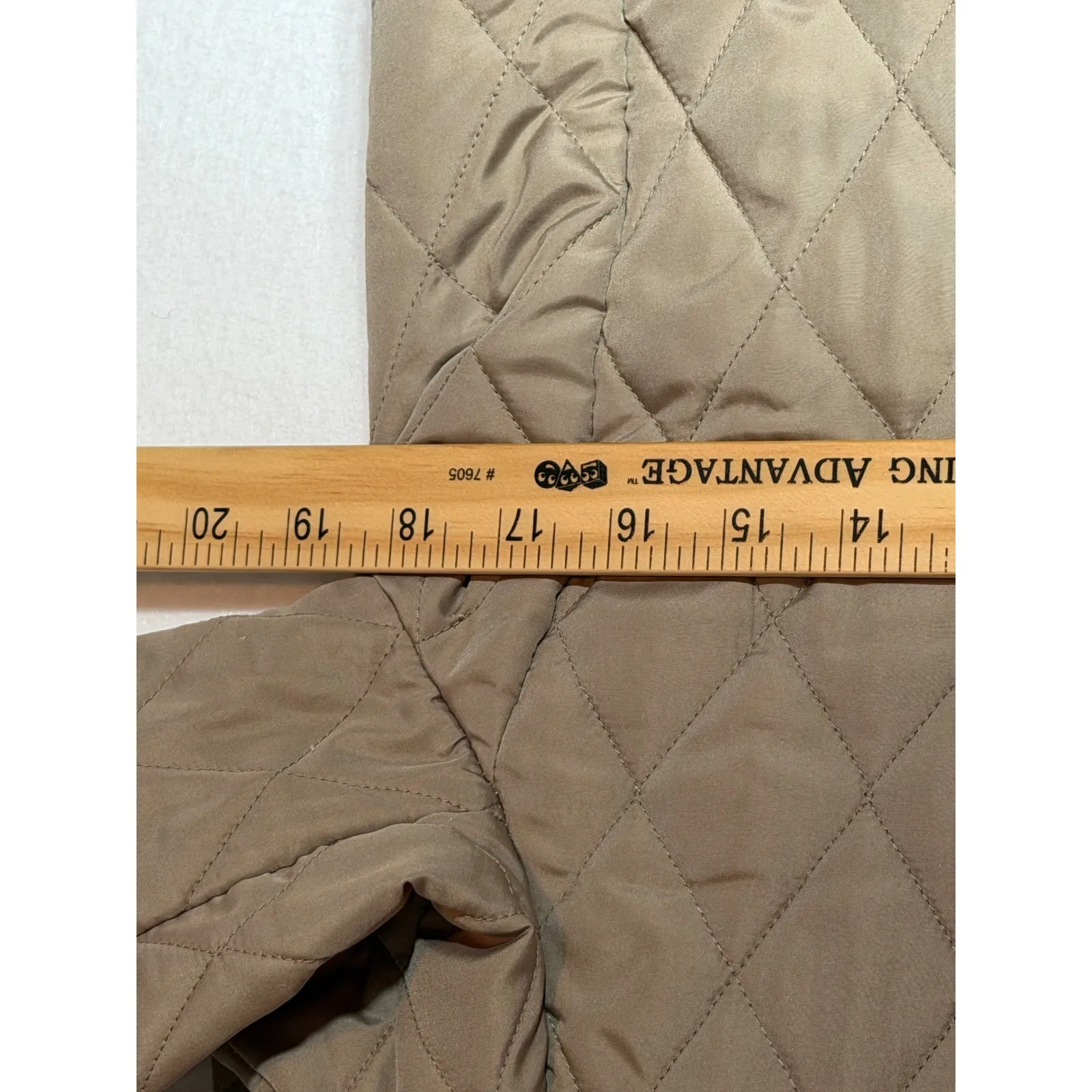 Valerie Bertinelli Quilted Jacket Beige Orange Plaid Lining Pockets Women's S - Image 3