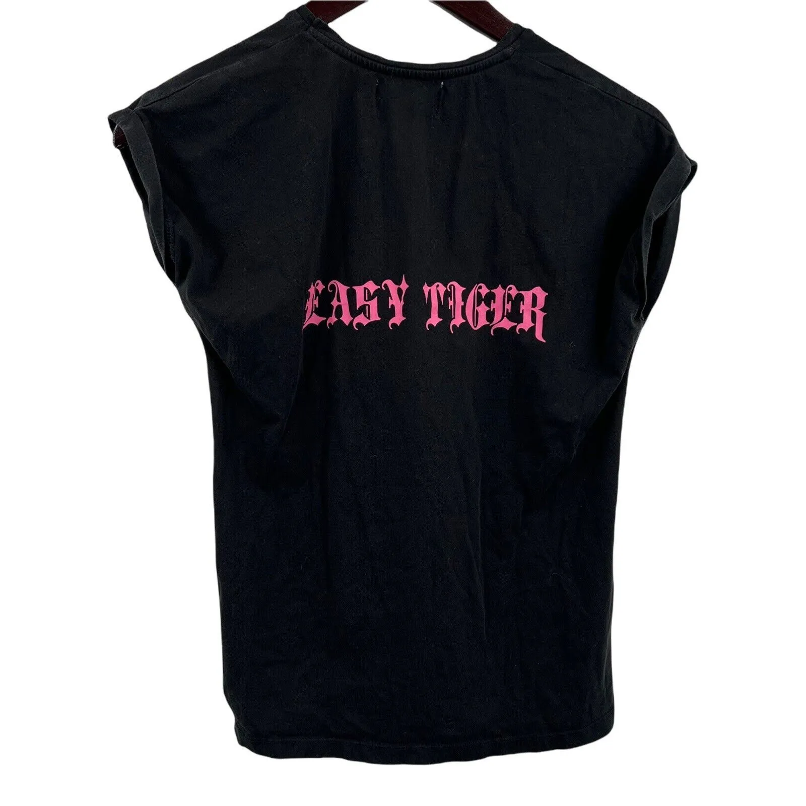 Joseph Ekstrom for NA-KD Easy Tiger Back Print Black Tee‎ Shirt Size XS - Image 2