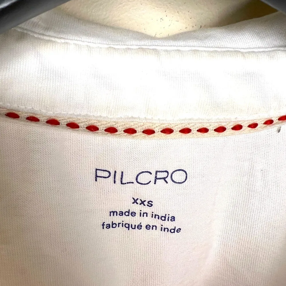 Pilcro Anthropologie Bonfire Rugby Top Pink Cotton Cropped Collared‎ Shirt XXS - Image 8