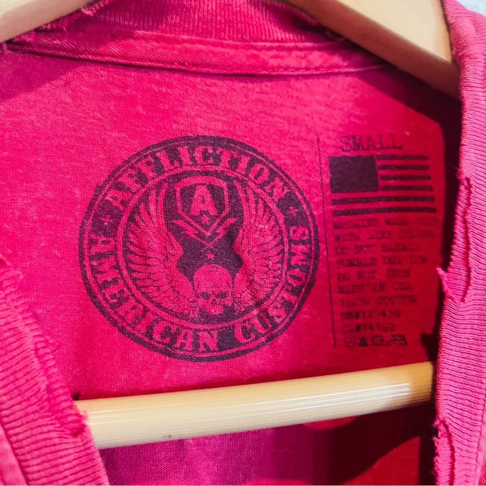 Affliction Red Graphic T-Shirt - Image 3