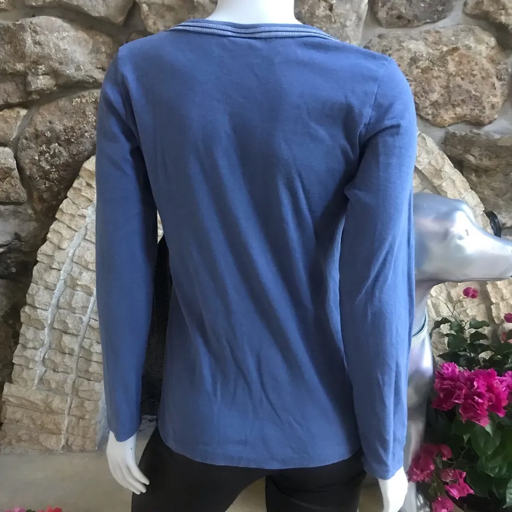 NFL Chicago Bears  Football Blue Long Sleeve Scoop Neck Shirt Women's Size Large - Image 4