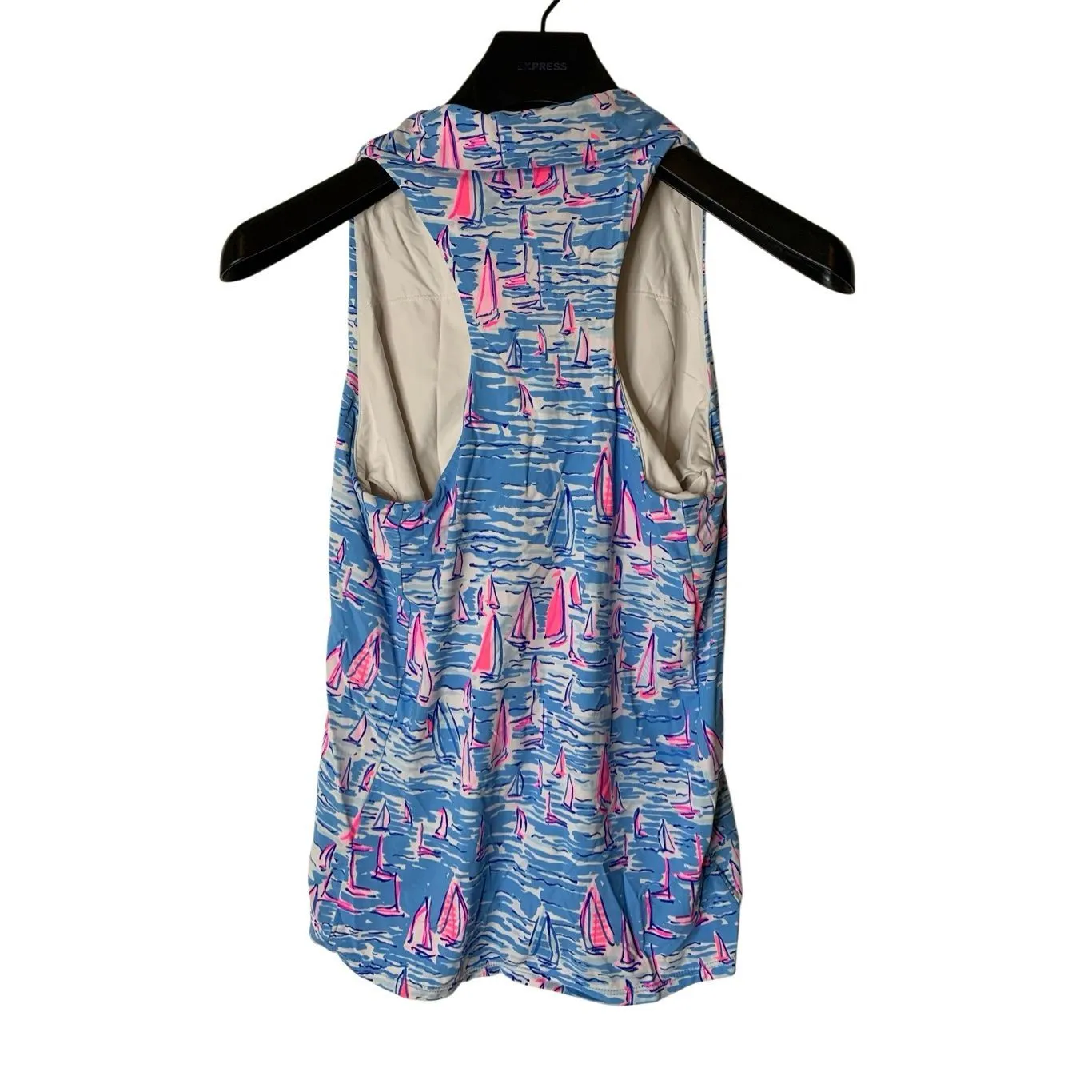 Lilly Pulitzer Luxletic Lakelyn Bra Polo top Zanzibar Blue Boatylicious medium - Image 3