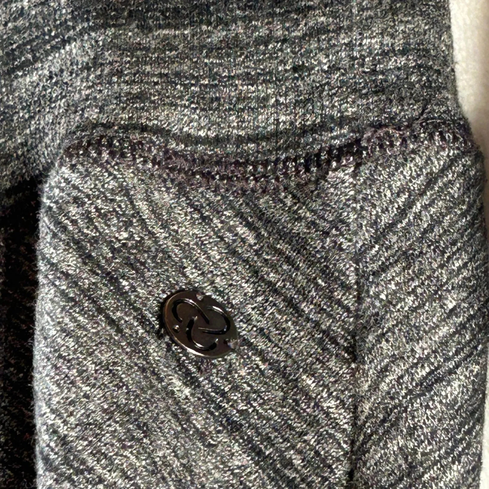 Zella Heathered Grey Knit Cowl Neck Hoodie Thumbhole Cuffs Athleisure Size S - Image 9