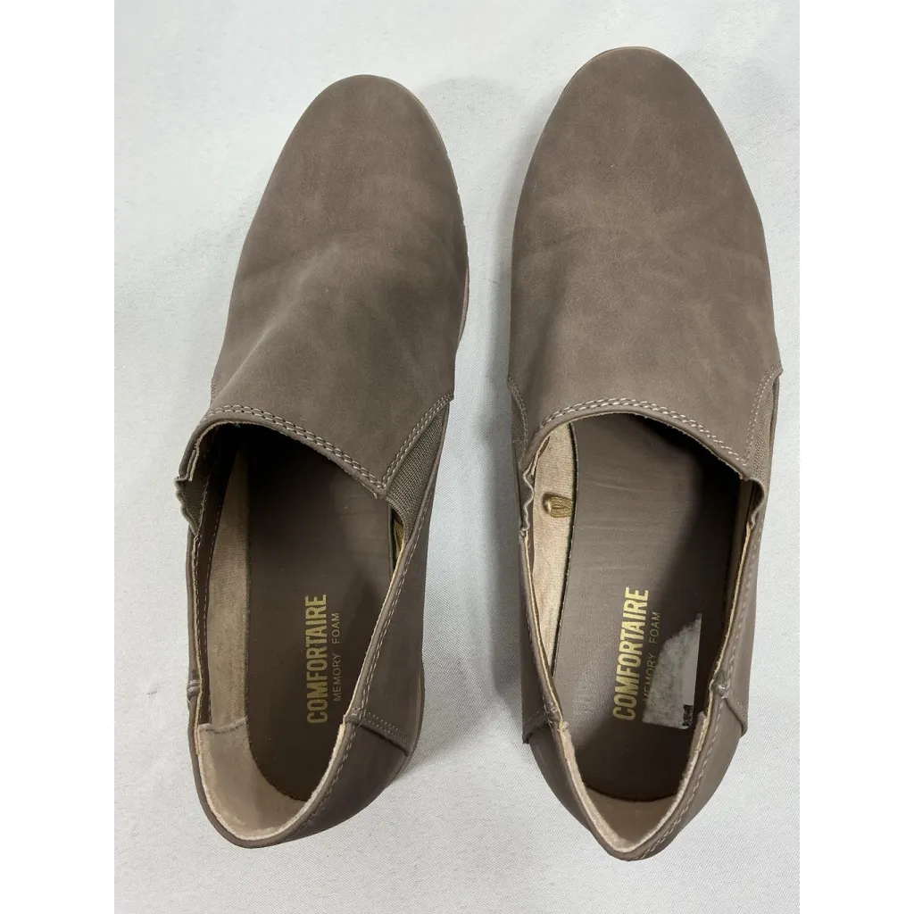 Womans Comfortaire Duffy Slipon Flat Shoes 10 M Taupe Memory Foam Brown - Image 5