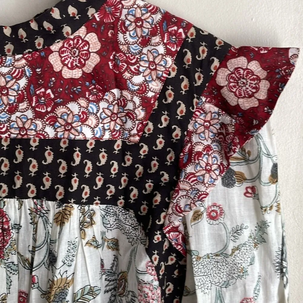 Alix of Bohemia Madeline Patchwork Top White Size M - Image 6