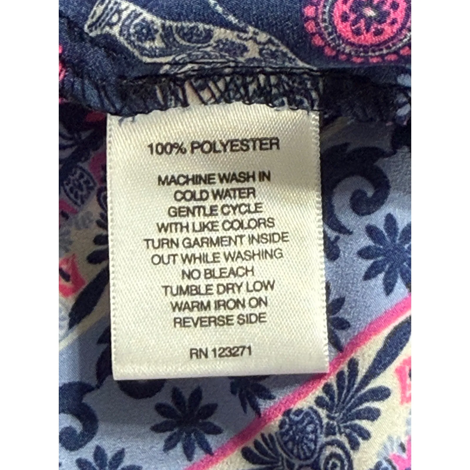 Wishful Park Elephant Print Halter Tank Top Women's Medium Navy Blue Pink Boho - Image 6