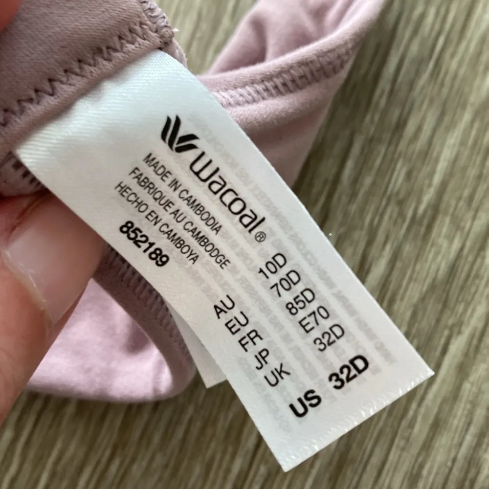 Wacoal Pink T-Shirt Bra Wireless 32D lavender mauve NEW NWOT - Image 2