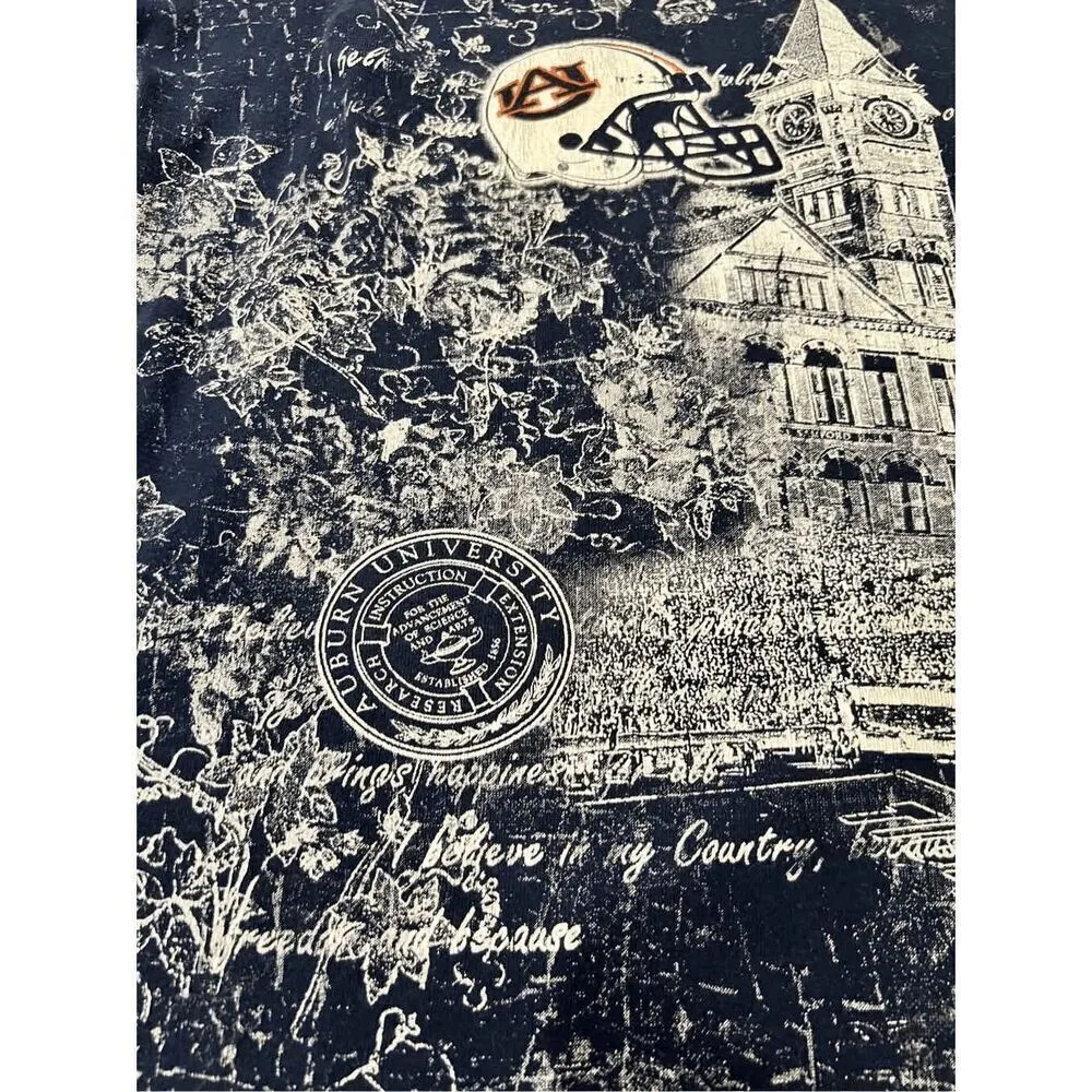 Auburn University Tigers T Shirt made in USA Blue Size 3X - Image 3