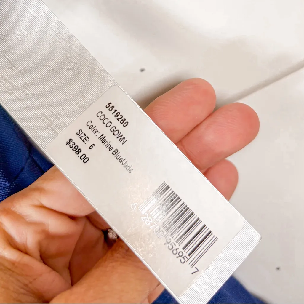 NEW, Kay Unger Coco Elegant Blue and Green Floral Ball Gown, Size 6, MSRP $398 - Image 8