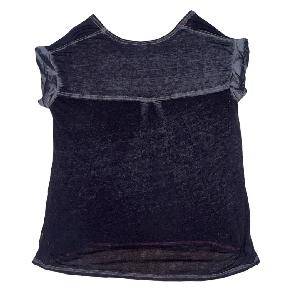 Free People Beach space dye semi-sheer grey rolled sleeve T-shirt women’s XS - Image 2