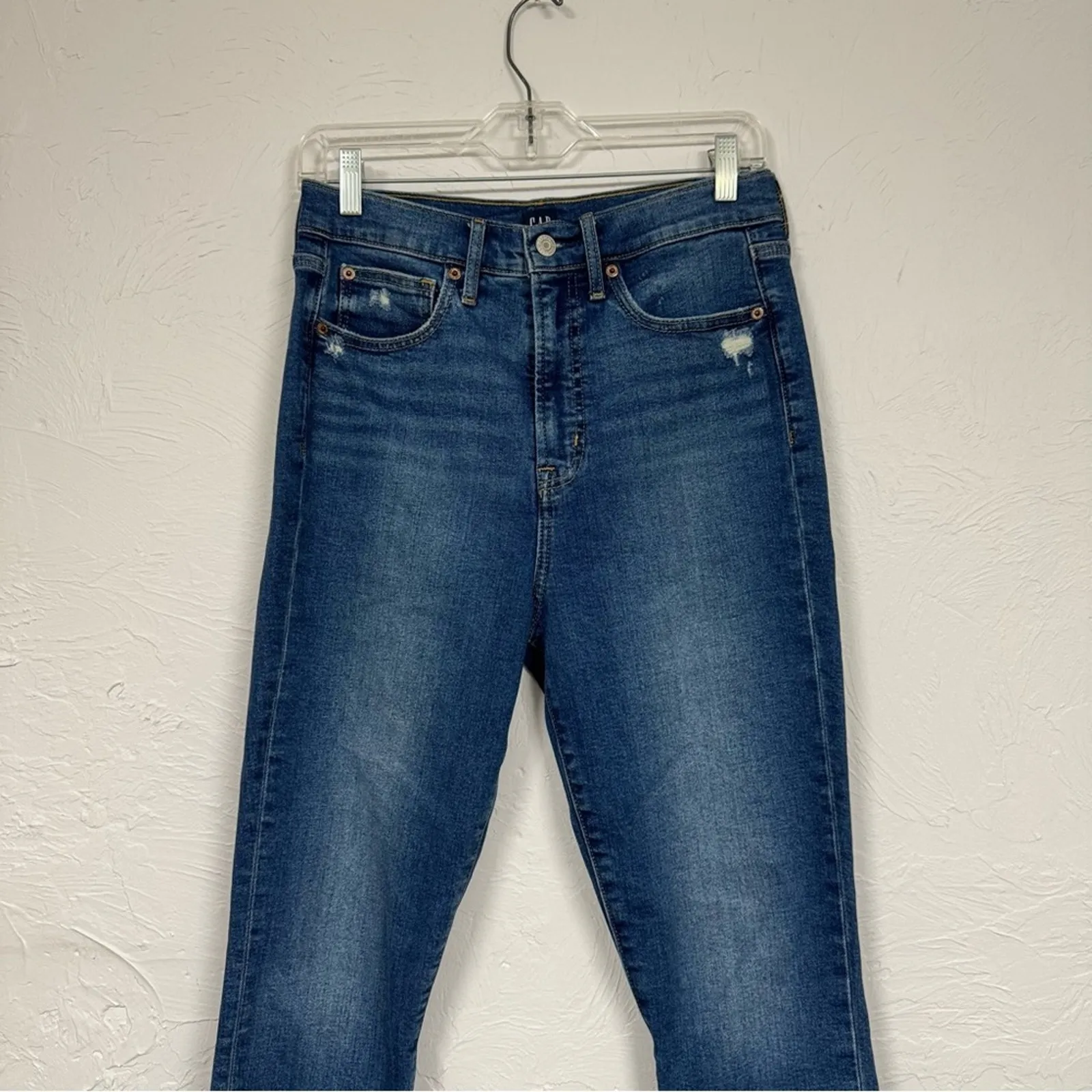 GAP Medium Wash High Rise True Skinny Jeans Womens 6/28 Blue Classic Denim - Image 2