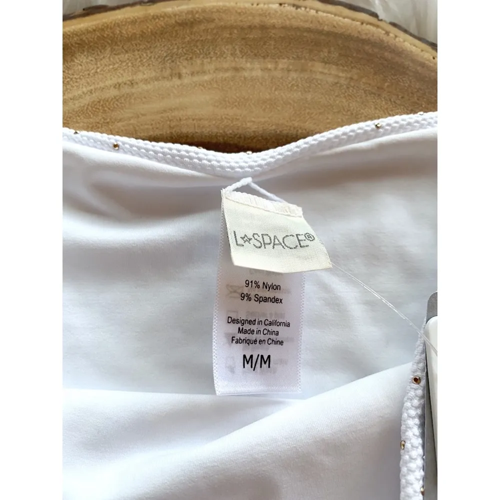 NWT L*space White Portia Studded Bikini Bottom - Image 8