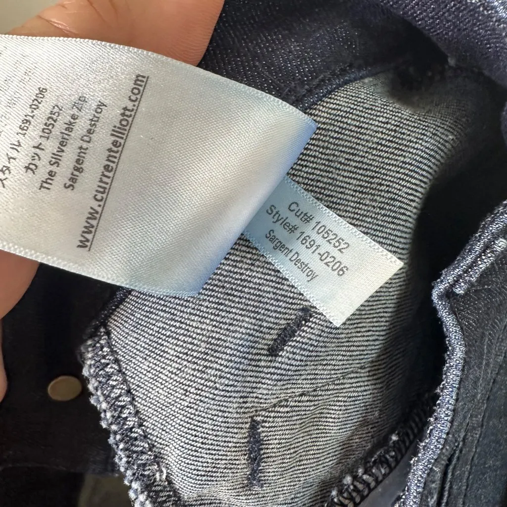 Current/Elliott The Silverlake Zip in D'argent Zip Skinny Jeans Size 26 Low Rise - Image 12