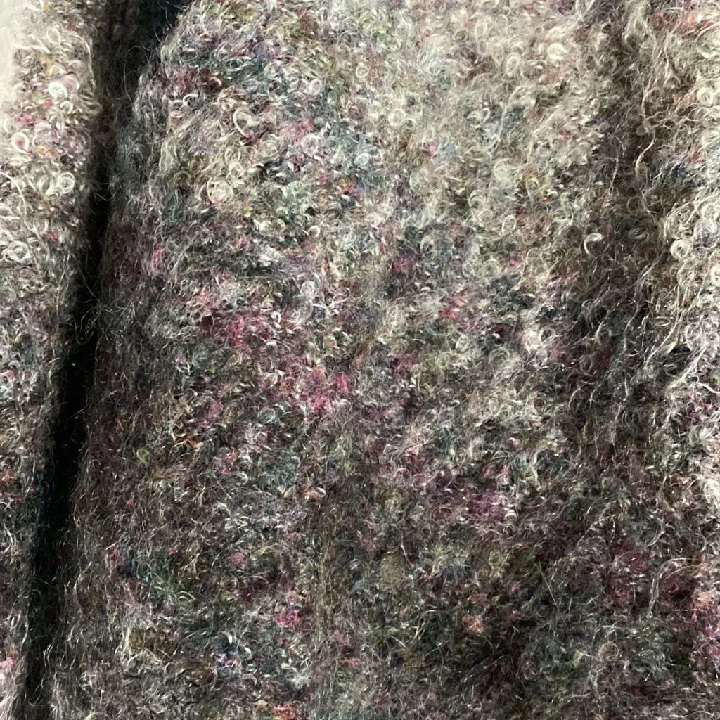 Vintage express button down cardigan sweater purple gray oversized medium - Image 4