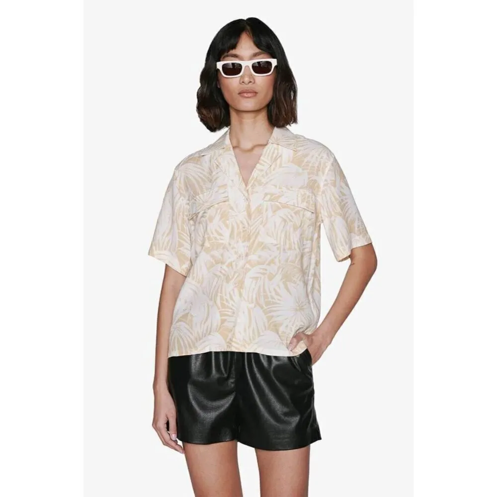 Anine Bing Austin Top in Yellow Small Womens Blouse Button Down - Image 12