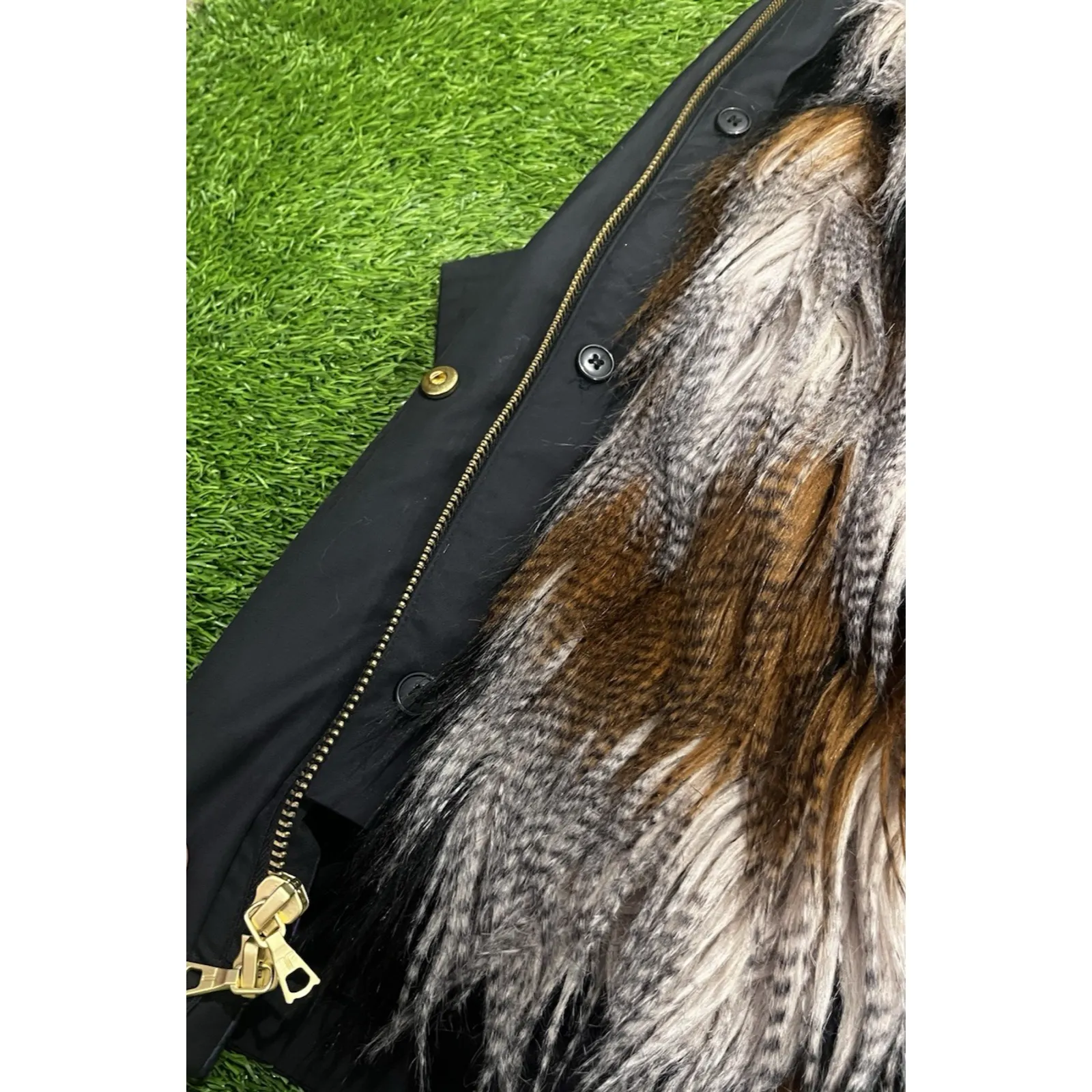 Trina Turk 3 in 1 Winter Hood Jacket Fur Vest Nylon Shell Parka SZ Small - Image 13