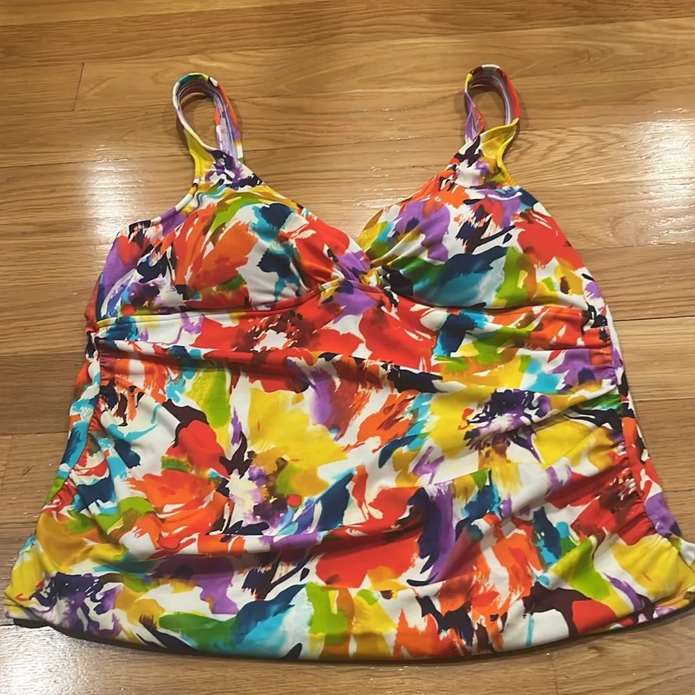 Slimshaper womens abstract floral 2 piece swim suit size 18 . - Image 2