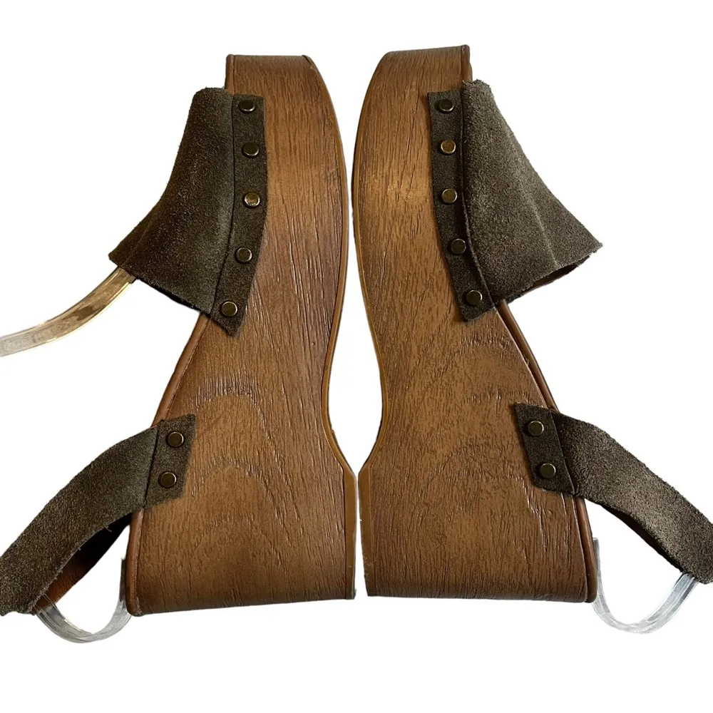 FRANCO SARTO Juliette Green Suede Studded Platform Wedge - Image 8