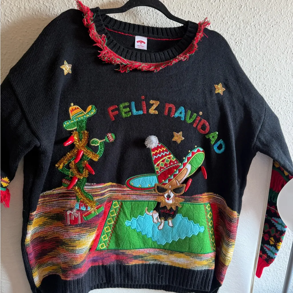 Holiday Time “Feliz Navidad” Ugly Christmas Sweater Women’s 1X (16W–18W) - Image 2