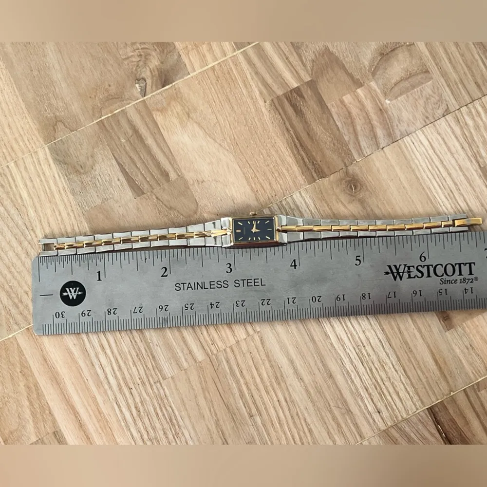 Seiko Luxury Ladies Watch Blue Rectangular Dial Two-Tone Bracelet Cocktail - Image 14